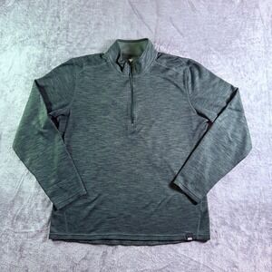 REI Co-op Mens Medium 1/4 Zip Pullover Long Sleeve Athletic Top Green